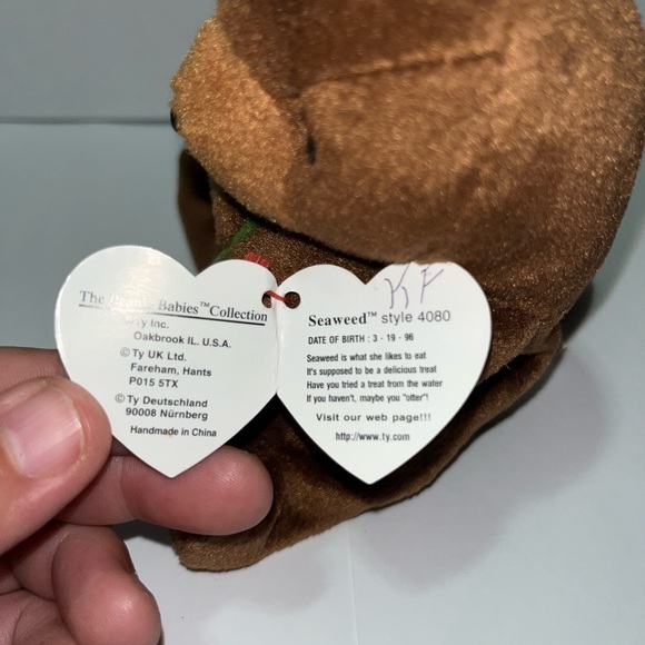 TY Beanie Baby - Seaweed the Otter - P.V.C Retired w. Tag Errors (1995/1996) - Picture 3 of 5